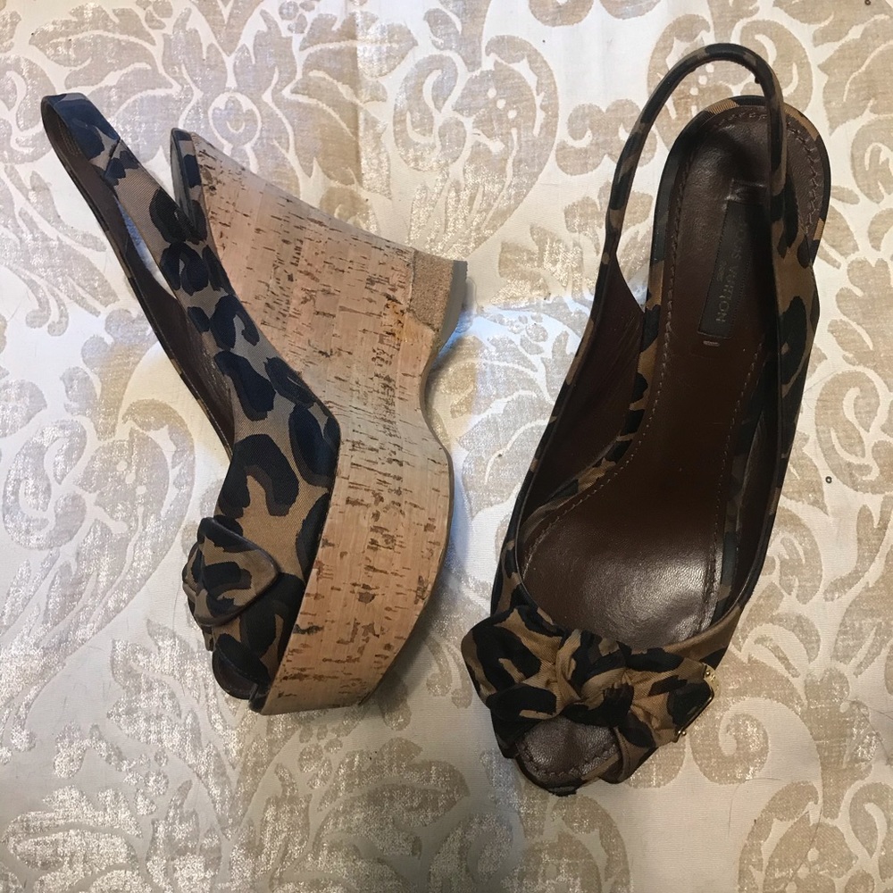 Authentic leopard Louis Vuitton wedges